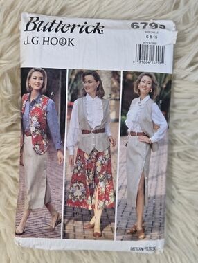 Butterick Vintage J.G.Hook Shirt, Vest & Skirt Sewing Pattern 6793